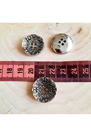canan dizayn Metalized Motif Button 22 mm (15 Pieces)