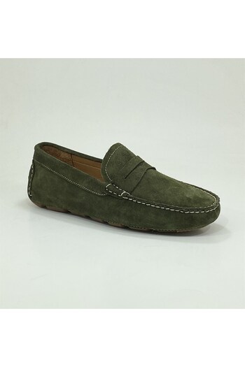 Clasica Genuine Leather Khaki Men's Loafer Shoes