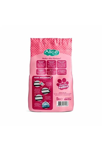 Alice Kartopu Ince Taneli Topaklaşan Pudra Kokulu Kedi Kumu 2x5 Lt