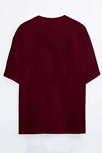 Harmandar Μπλουζάκι 90's Baby Printed Claret Red - Μπλε Oversize