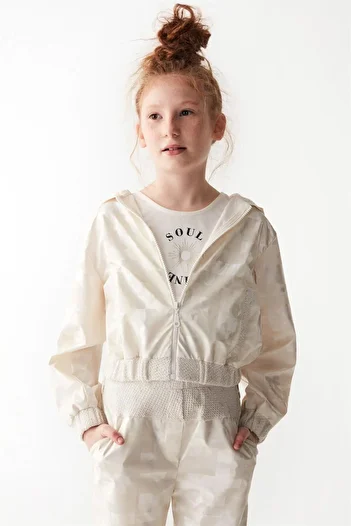 nk kids Girl's Shine Raincoat Ecru 36336