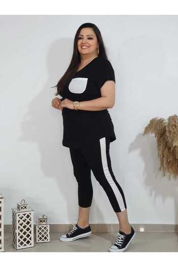 Melis Designer Large Size White Banded Suit