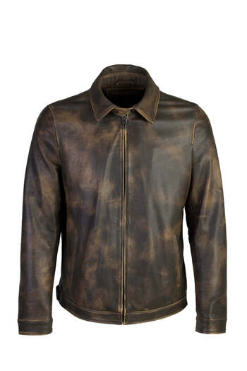 Tamer Tanca Men's Whiskey Antique Coat - Genuine Leather