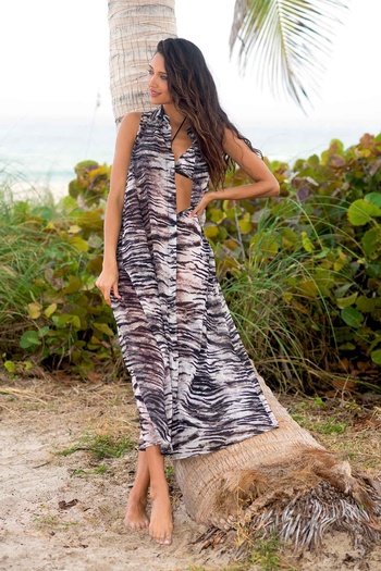 AYYILDIZ 5816 Black Beach Dress