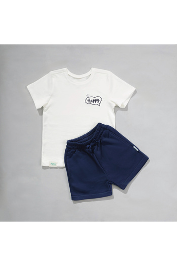 Zuppers 0-4 Years Dark Blue Organic Cotton T-Shirt and Shorts Set