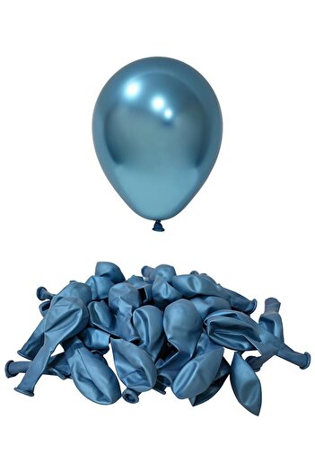 Patladı Gitti 12 İnç Krom Mavi Balon 10 Adet
