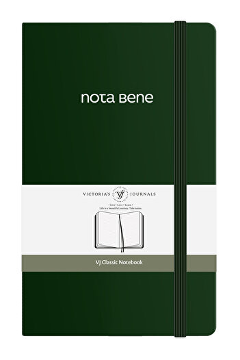 Victoria's Journals Nota Bene Classic Hard Cover Notebook, 13x21 cm, Striped