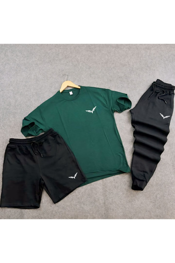 Fifty Color 3-Piece Slim Fit Unisex T-shirt-shorts-sweatpants Combination WING Printed