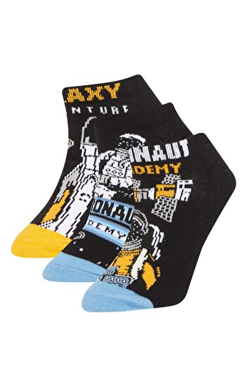 DeFacto Boy's 3-Piece Cotton Booties Socks C3637a8ns