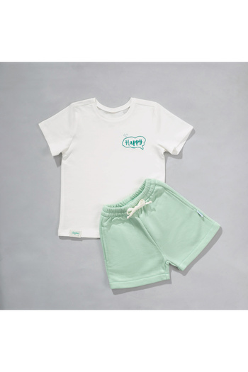 Zuppers 0-4 Years Mint Organic Cotton T-Shirt and Shorts Set