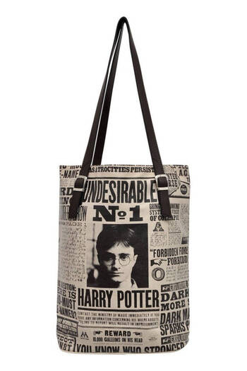 Dogo Women's Vegan Leather Beige Shoulder Bag - Warner Bros Daily Prophet Harry Potter Design