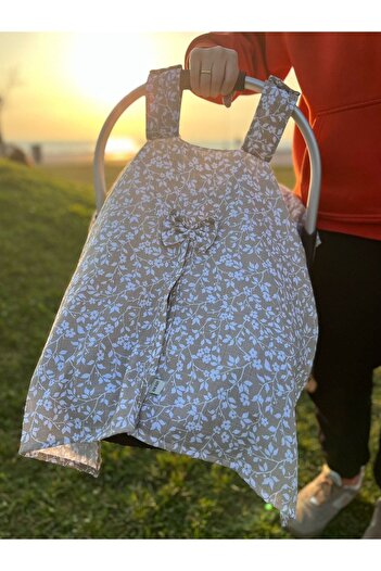 runbaby Run Baby Muslin Fabric Snap Pushchair Cover (beige Floral) 75x100cm