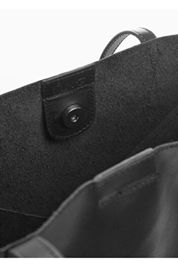 MANGO Woman Deri shopper çanta
