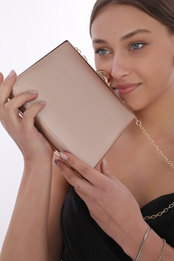 womenacs Powder Color Fabric Glamorous Evening Dress Portfolio Clutch Women's Bag New Season