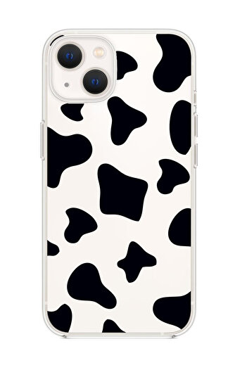 mooodcase iPhone 13 Compatible Cow Pattern Premium Silicone Transparent Phone Case