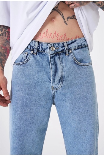 çerme Ανδρικό Relaxed Baggy Blue Jean Παντελόνι