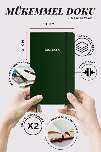 Victoria's Journals Nota Bene Classic Hard Cover Notebook, 13x21 cm, Striped
