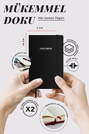 Victoria's Journals Notebook Nota Bene Classic Hard Cover, 9X14 Cm, Ruled