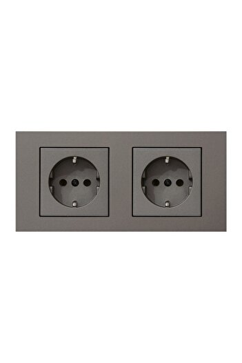 OVİVO مجموعة Ovivo Grano Anthracite مكونة من 2 مقبس مؤرض + مقبس مؤرض