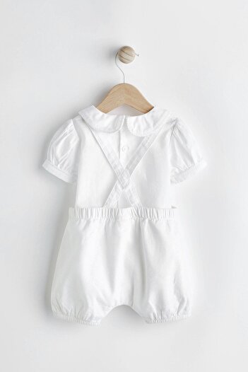 Next Baby White Smart Shirt and Slippers Set - 100% Cotton