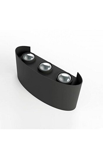 Cata 10 W İki Yönlü Led Duvar Aplik - Amber Işık  - Siyah - IP44 - CT-8011A