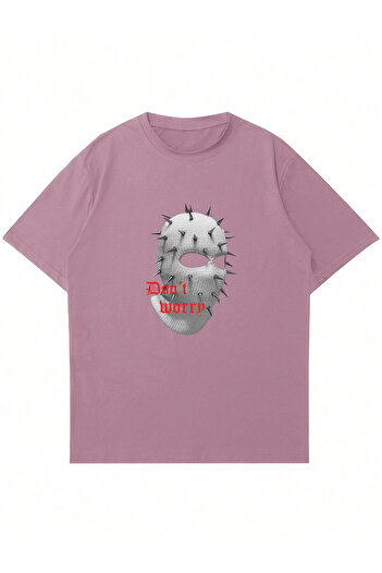 Mad&Calf Μάσκα Unisex Μην ανησυχείτε Μπλουζάκι με στάμπα με λαιμόκοψη