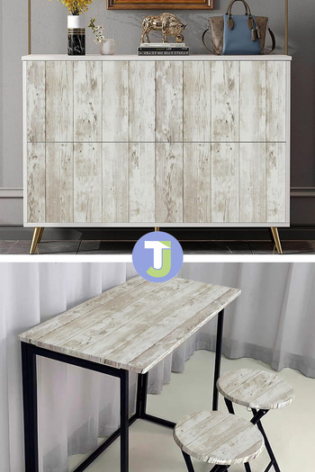 Technojet Self-Adhesive Wood Look Wall Cabinet Table Kitchen Countertop Veneer 45cmX300cm