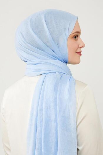 Levidor Baby Blue Wrinkled Fabric Hawaiian Shawl