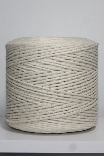 Bevella Macrame Cord Σχοινί Μακραμέ Εκρού Χρώμα 1 κιλό 3 χιλιοστά Μονό Περιστρεφόμενο Σχοινί Μακραμέ