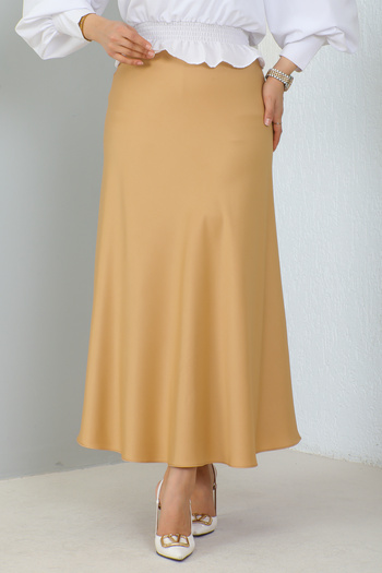 benguen 4098 Satin Skirt Beige