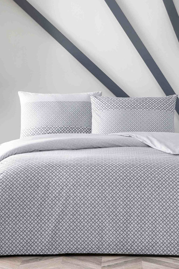 Taç Ranforce Garth Anthracite Double Duvet Cover Set