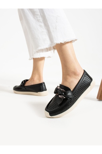 Alemdar Shoes GRANADA Чорні жіночі лофери з дірочками