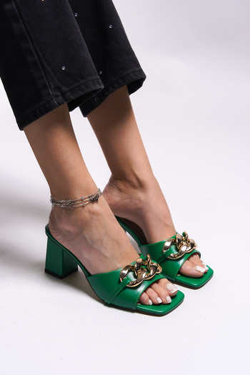Riccon Phreedri Women's Heeled Slippers001280Slippers Green