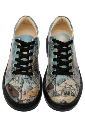 Dogo Women's Vegan Leather Blue Sneakers - Back In Town Design