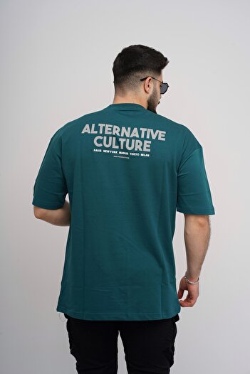 Est Estola Ανδρικό Oversize 100% βαμβακερό ύφασμα με χοντρή υφή Ποδηλατικό λαιμόκοψη