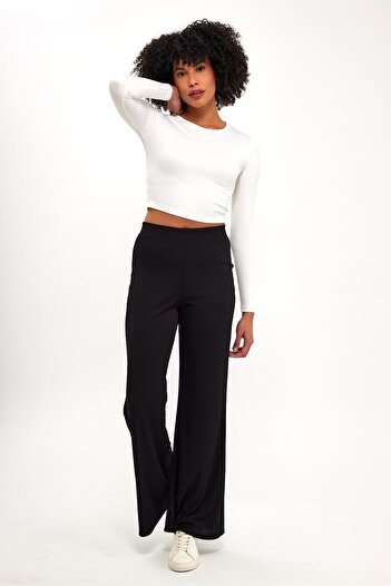 ALEXANDERGARDI Elastic Waist Corded Flare Leg Fabric Trousers (B24-00188)