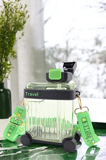 M&B WATER BOTTLE 650 ml Water Bottle with Colorful Suitcase Design - Neck Hanging School Children's Water Bottle