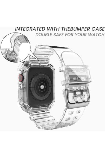 Nezih Case Apple Watch Series 7/8/9/Se/Se2 41mm Retro Transparent Strap/Watchband