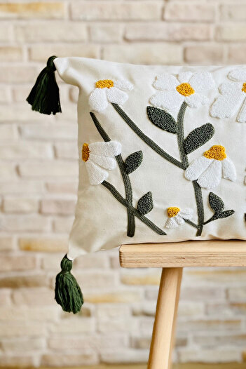 SWITA Punch Embroidered Single Decorative Special Design Throw Pillow Cover (panch)