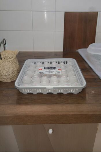 YANPA TİCARET 30-Piece Fridge Egg Box with Lockable Lid - Egg Storage Container Egg Storage Chamber