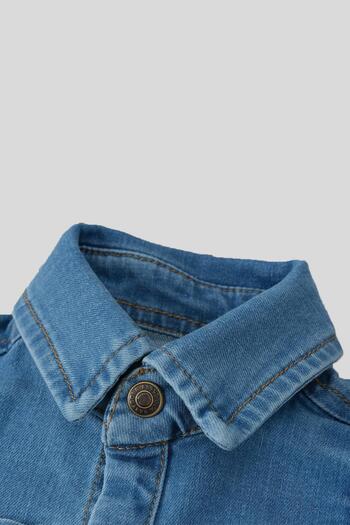 Babydola Jean Kumaş Unisex Bayramlık Bebek Uzun Tulum 12324