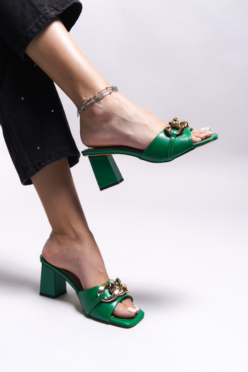 Riccon Phreedri Women's Heeled Slippers001280Slippers Green