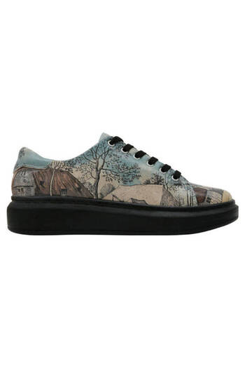 Dogo Women's Vegan Leather Blue Sneakers - Back In Town Design