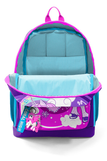 Coral High Kids  Mor Pembe Unicorn Desenli Dört Bölmeli Okul Sırt Çantası 23708
