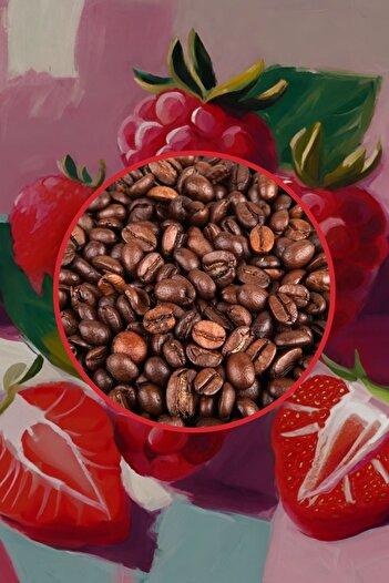 Mim and More Rose Turkish Delight Coffee - Güllü Lokum Aromalı Kahve Çekirdek Kahve, 200 gr