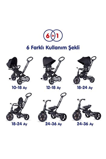 Kraft Prime Qplay 6 In 1 Bisiklet Gri