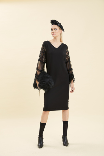 VERDA Lace Detailed Evening Dress