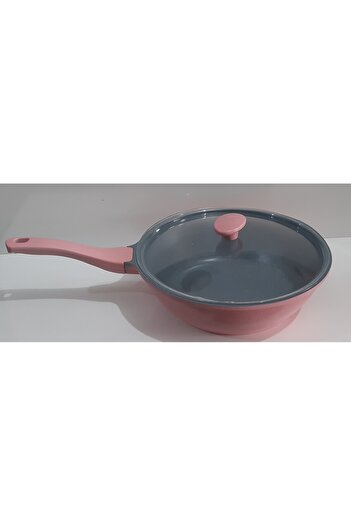 ThermoAD 28 cm wok tava kapaklı pembe