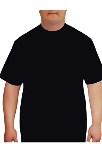 by İGP Black Men's Plus Size Crew Neck Short Sleeve Undershirt Undershirt