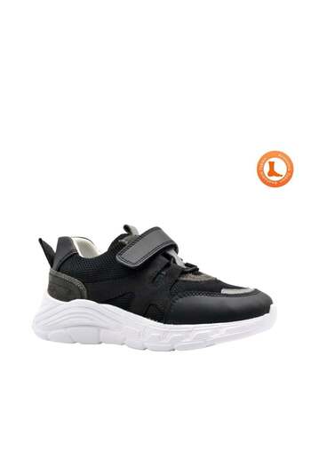 kids A more Apollon Leather and Air Mesh Detailed Ultra Light Boy's Sports Shoes Black